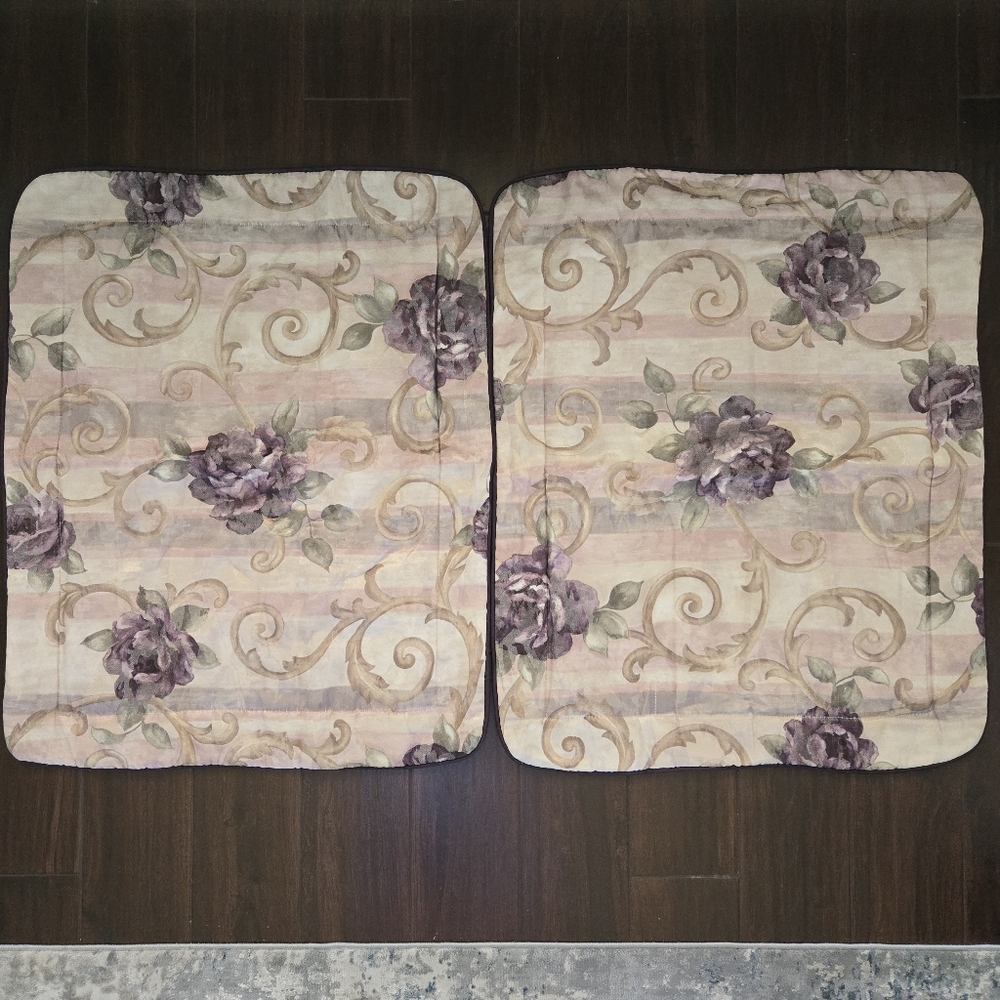 2 (two) Croscill Chambord Cassis Amethyst Standard Pillow Shams Floral Classic